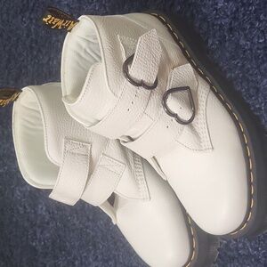 White Devon Heart Docs Boots